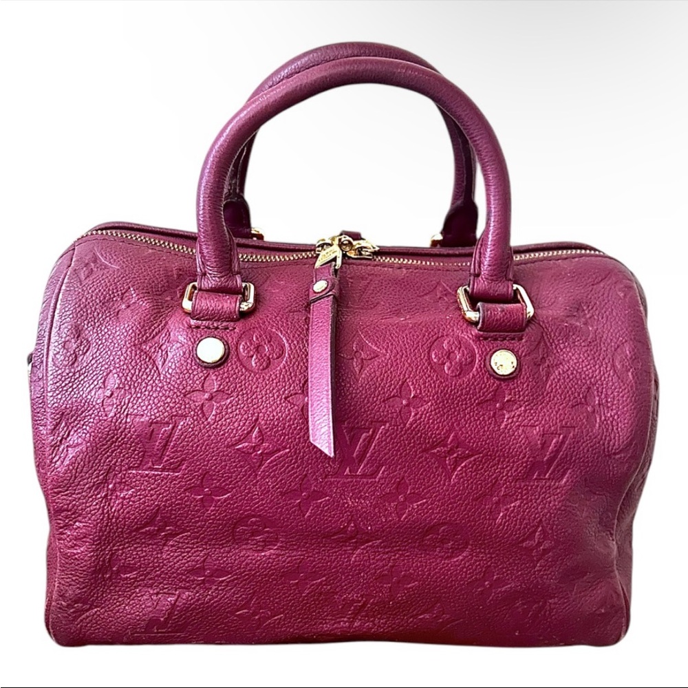 LOUIS VUITTON Auroe Mono Empreinte Leather Speedy 25 Retail $2,710 - Picture 5 of 8